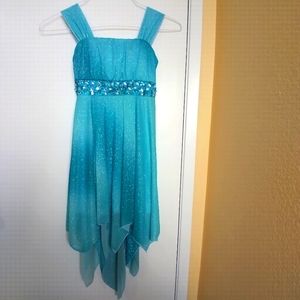 My Michelle Girls Slvls Glitter Rhinestone Chiffon Dress, Sz 10